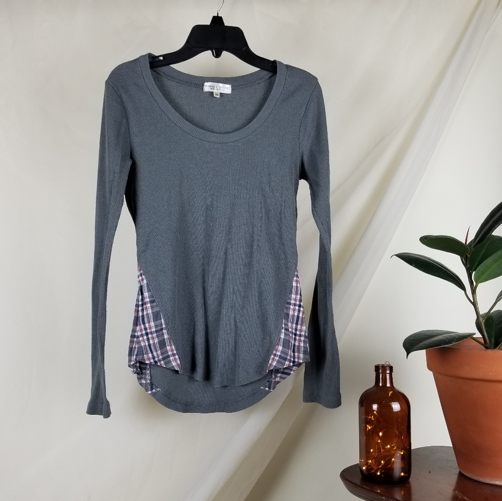 Gray Cotton Long Sleeved T-Shirt